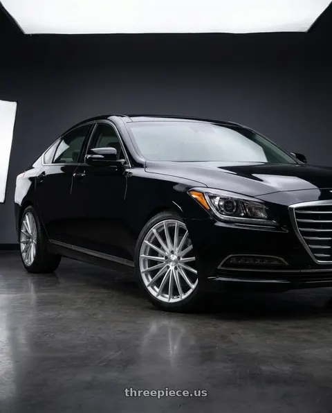 2016 Hyundai Genesis 3.8 with OHM PROTON 5X114.3 19X8.5 +30 SILVER W/ MIRROR FACE wheels