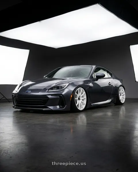 2022 Subaru BRZ with Vors TR4 5x100 18x8.5  +35 White wheels