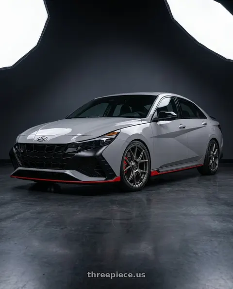 2022 Hyundai Elantra N with Konig Ampliform 5x114.3 18x8.5+45 Dark Metallic Graphite wheels