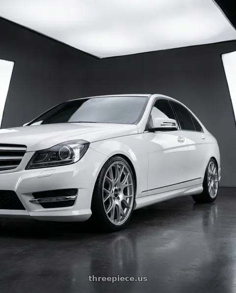 2013 Mercedes-Benz C250 with BBS CH-R 5x130 19x8.5 +51 Brilliant Silver Polished Rim Protector wheels