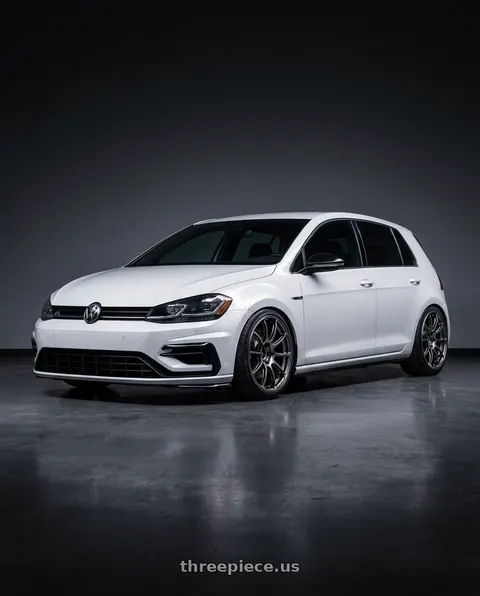 2019 Volkswagen Golf R with Advan Racing RSIII 5x112 18x8.5 +45 RACING HYPER BLACK & RING wheels