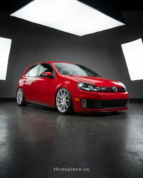 2012 Volkswagen GTI with Aodhan AH09 5x112 18x8.5 +35 Gloss Silver Machined Face wheels