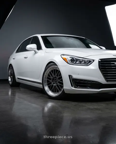 2018 Genesis G90 with Vors VR8 5x114.3 20x9.5  +35 Hyper Black Machine Lip Chrome Rivet wheels