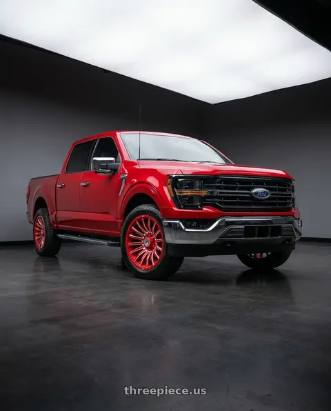 2025 Ford F-150 XLT with XF Off-Road XF-231 6x135 / 6x139.7 22x10 -18 Anodized Red & Milled wheels