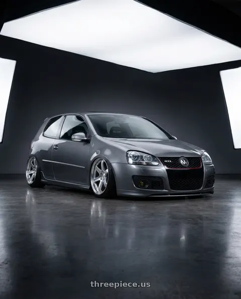 2009 Volkswagen GTI with Work Gnosis Cvd 5x114.3 19x9.5+45 W Disk Brush Silver Clear wheels