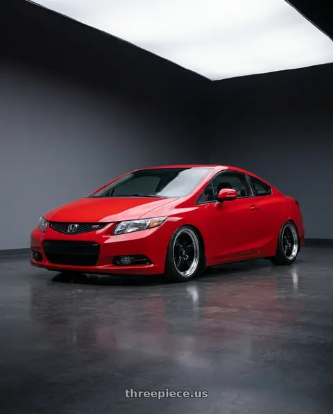 2015 Honda Civic Si with Forgestar D5 Drag 5x114.3 17x5 -21 Gloss Black Machined wheels