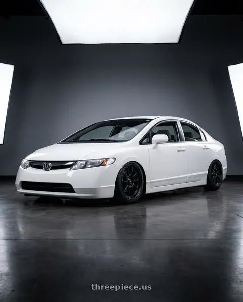 2007 Honda Civic with Konig Hexaform 5x114.3 17x8+38 Matte Black wheels