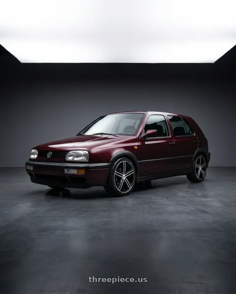 1995 Volkswagen Golf with TOUREN TR62 3262 4x100/4x114.3 16x7 +40 GLOSS BLACK MACHINED wheels
