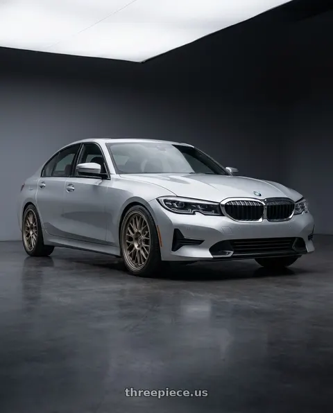 2023 BMW 3 Series G20 with fifteen52 HOLESHOT 5x112 19x8.5 +45 MAGNESIUM GREY (SATIN BRONZE) wheels