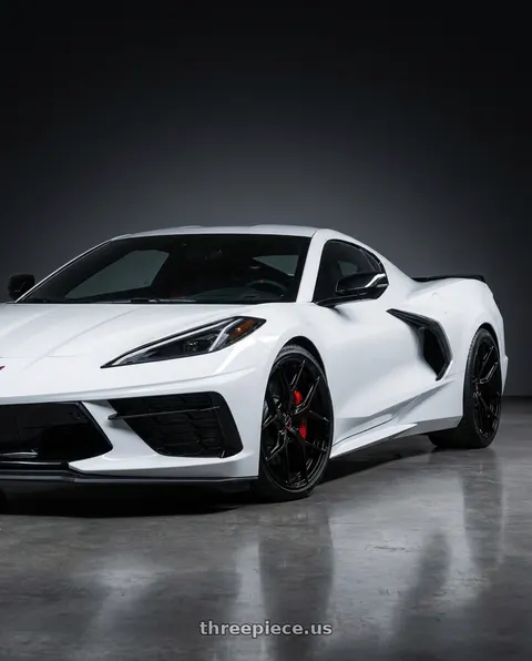 2026 Chevrolet Corvette with VOSSEN HF-5 5X120.65 19x10 +28 GLOSS BLACK wheels