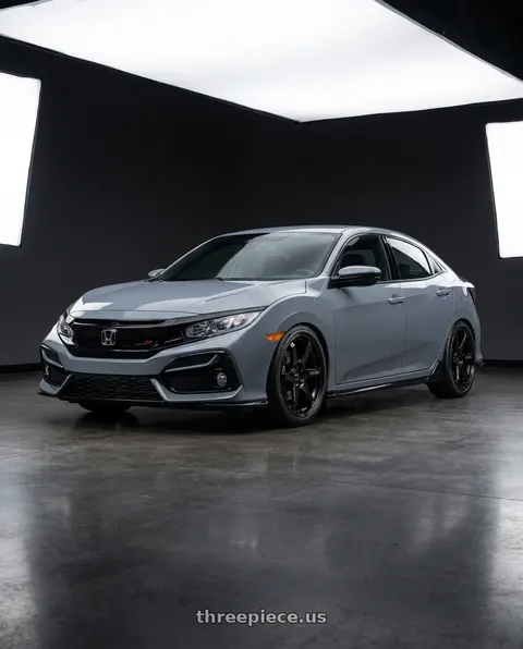 2021 Honda Civic with Enkei T6R 5x120 18x9.5+45 Gloss Black wheels
