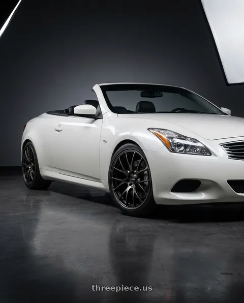 2009 INFINITI G37 with Volk Racing G27 PM 5x120 19x9.5 +36 PRESSED BLACK CLEAR wheels