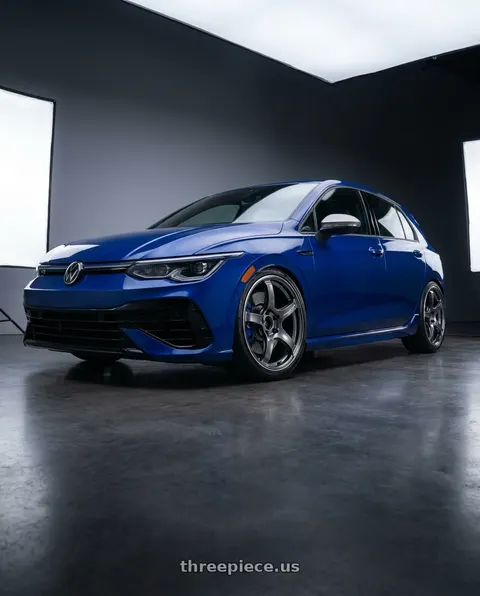 2022 Volkswagen Golf R with Advan Racing TC4 5x112 18x8.5 +45 RACING GUNMETALLIC & RING wheels