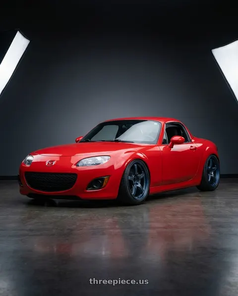 2012 Mazda MX-5 Miata with Gram Lights 57CR 5x114.3 17x9+22 Gunblue II wheels