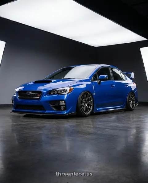 2018 Subaru WRX STI with Konig Ampliform 5x114.3 18x9.5+35 Dark Metallic Graphite wheels