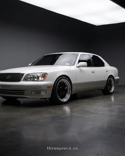 1998 Lexus LS400 with Work Meister S1 3P 5x100 18x9.5+16 A Disk Black wheels