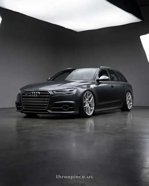 2016 Audi S6 with Aodhan AFF2 5x112 20x9+30 Gloss Silver Machined Face wheels