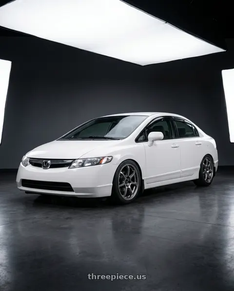 2007 Honda Civic with Enkei PF09 5x114.3 17x8+35 Dark Silver wheels