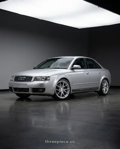 2005 Audi S4 with Aodhan AFF7 5x112 19x8.5+35 Gloss Silver Machined Face wheels