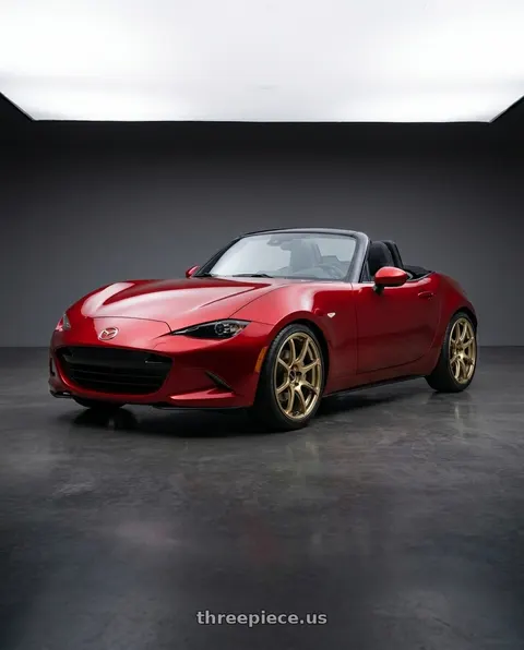 2024 Mazda MX-5 Miata with Advan RGIII 4x100 18x7.0+42 Gold wheels