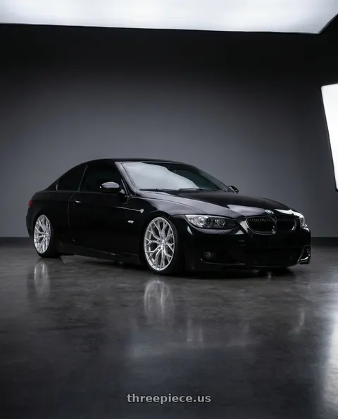 2009 BMW 335i with DOLCE PERFORMANCE ARIA 5x120 18x8.5 +35 Gloss Silver Machined Face wheels