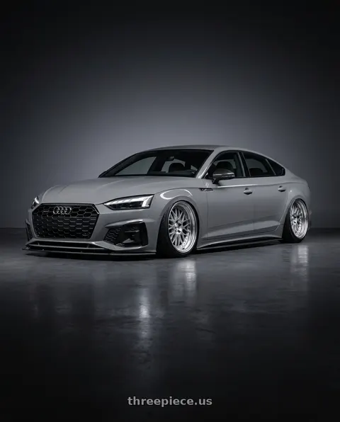 2023 Audi A5 Sportback with Work Meister M1 3p 5x112 19x9.5+17 O Disk Silver wheels