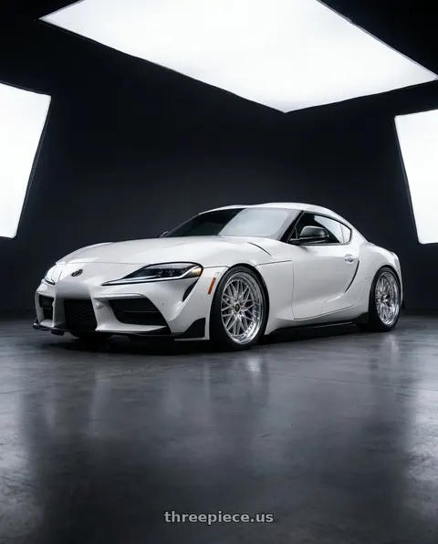 2023 Toyota GR Supra with Work Vs-Xv 5x112 19x9.5+22 L Disk Silky Rich Silver wheels