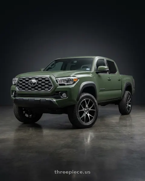 2022 Toyota Tacoma with Platinum 419U Recluse 5X100 16x7 +40 Gloss Black w/Diamond Cut Face wheels