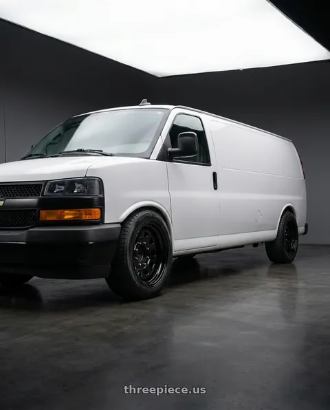 2022 Chevrolet extended express van with Vision HD 84H 8x165.1 17x9-12 Gloss Black wheels