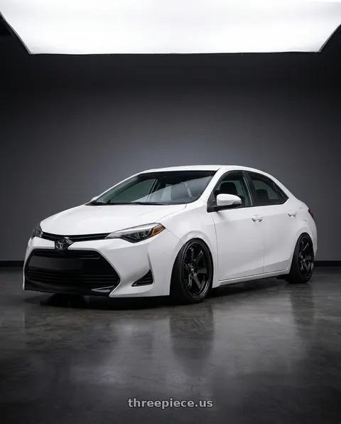 2018 Toyota Corolla with F1R F106 5x100 18x8.5 +35 Gloss Black wheels