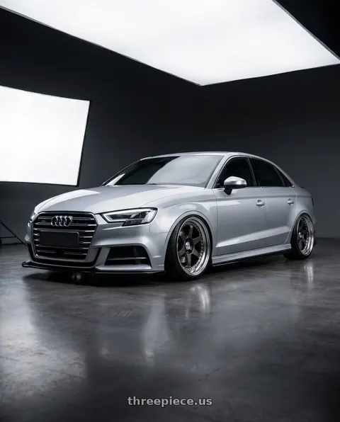 2015 Audi A3 Quattro with Work Meister L1 3P 5x112 19x9.5+38 A Disk Matte Gunmetal wheels