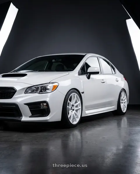 2021 Subaru WRX with Work Emotion Cr Kiwami 5x114.3 18x9.5 +38 White wheels