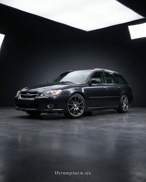 2009 Subaru Legacy 2.5i with WedsSport SA-25R 5x100 17x7.5+48 Platinum Silver Black wheels