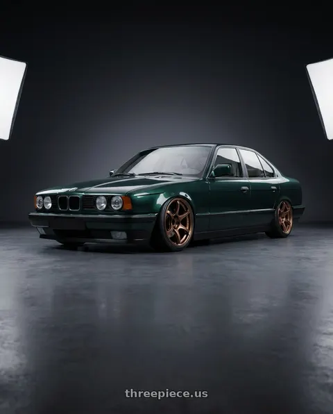 1991 BMW 525i with Advan Racing RG-4 5x114.3 17x10.0 +35 RACING COPPER BRONZE wheels