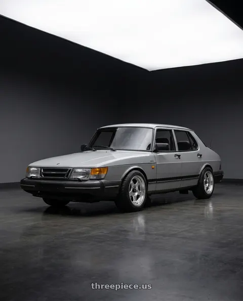 1989 Saab 900 with Vors SP1 4x108 15x7  +35 Silver Machine Face Lip wheels