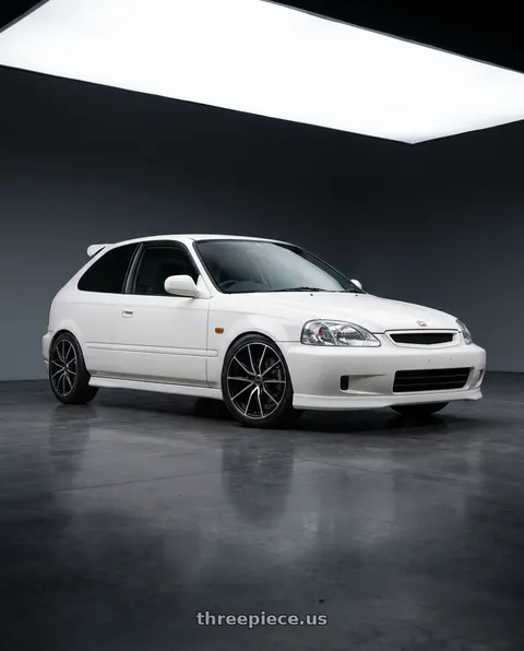 1997 Honda Civic with Enkei DRACO 5x100 18x8+45 Black Machined wheels