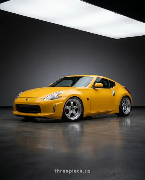 2017 Nissan 370Z with Work Meister S1 3P 5x114.3 19x9.5+31 L Disk Silver wheels