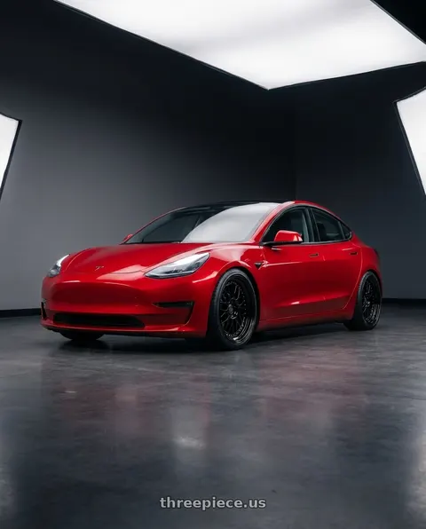2023 Tesla Model 3 with ESR Wheels SR SERIES SR01 5x114.3 19x10.5 +22 Gloss Black wheels