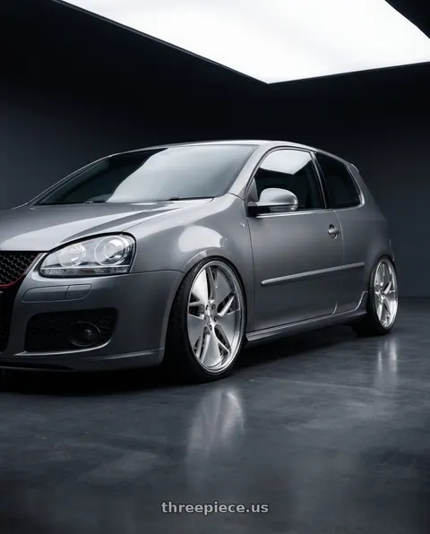 2009 Volkswagen GTI with Work Gnosis Cvd 5x114.3 19x9+45 W Disk Brush Silver Clear wheels