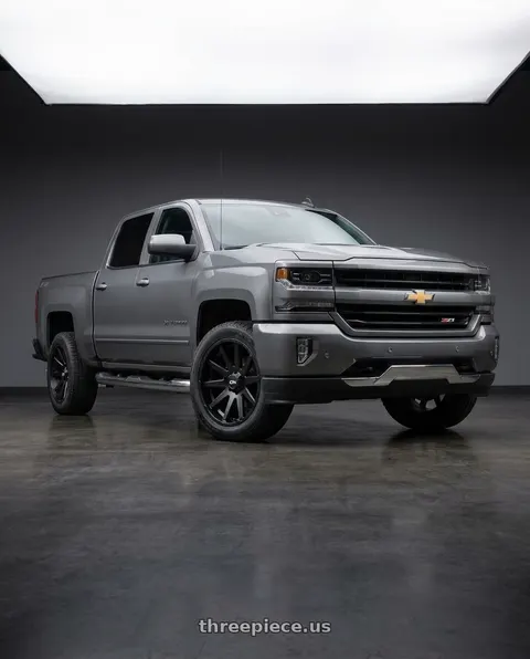 2018 Chevrolet Silverado 1500 SSV with Ion Type 143 6x139.7 20x10-19 Matte Black wheels