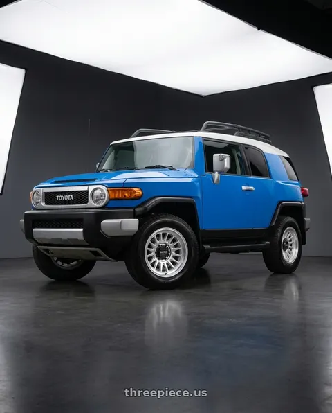 2007 Toyota FJ Cruiser with KMC KM724 IMPACT OL 6X135 17X8.5 +0 SILVER MACHINED wheels