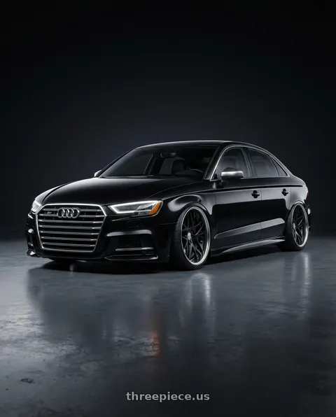 2016 Audi S3 with Work Gnosis Cvx 5x112 20x10.5+30 A Disk Matte Black wheels