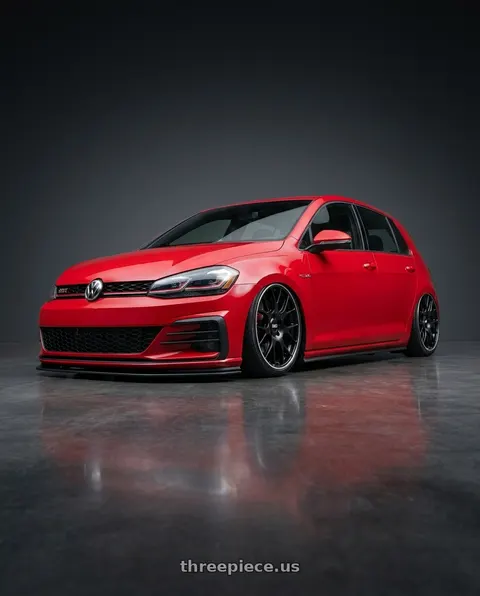 2018 Volkswagen GTI with BBS CH-R 5x130 19x8.5 +51 Satin Black Polished Rim Protector wheels