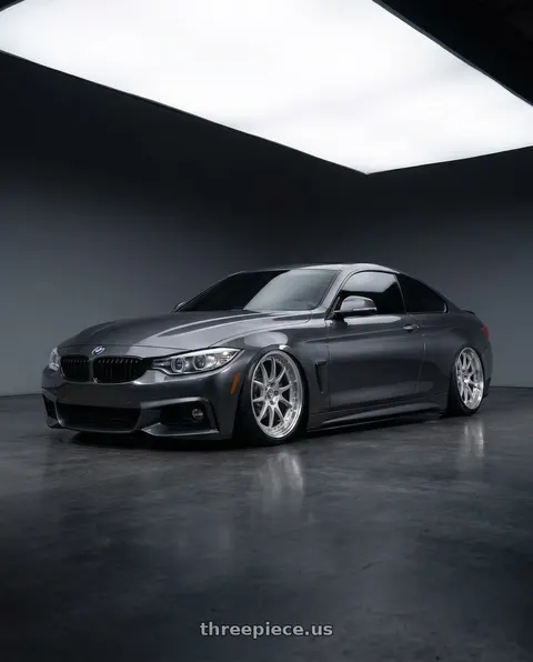 2015 BMW 435i with Aodhan AH02 5x114.3 19x9.5+22 Silver w/ Machined Lip wheels