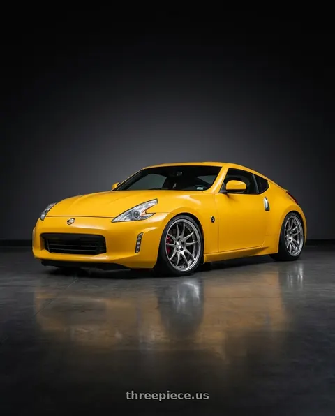 2017 Nissan 370Z with Work Cr 2P 5x114.3 19x9.0 +18 GT Silver wheels