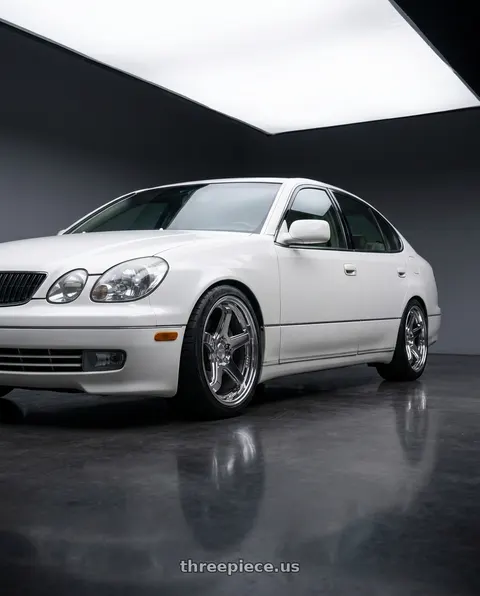 2002 Lexus GS300 with KATANA RACING HR05 5x114.3 18x9.5 +22 Chrome wheels