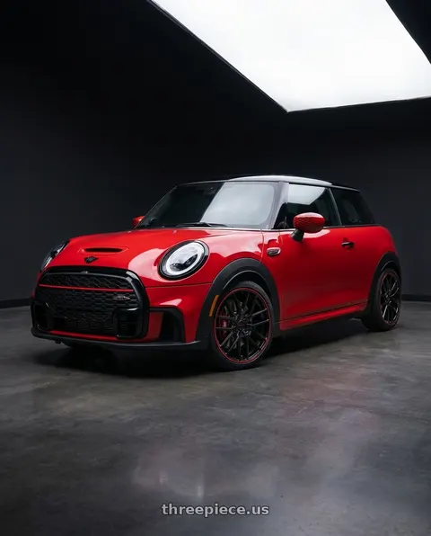 2025 mini jcw with TOUREN TR60 3260 5x112/5x120 20x8.5 +40 GLOSS BLACK WITH RED RING wheels