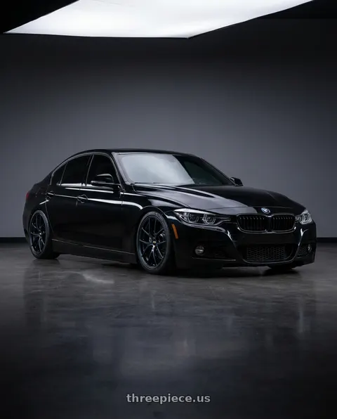 2016 BMW 340i with BBS RI-A 5x120 18x9.5 +40 Metallic Black Subtle Blue Flake wheels