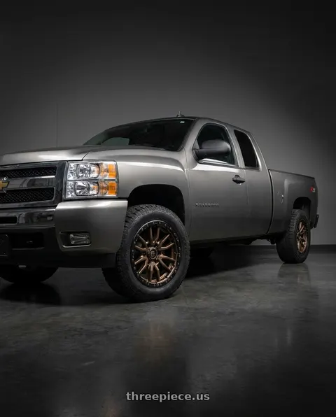 2009 Chevrolet Silverado 1500 LT with Fuel 1PC D681 REBEL 6X139.7 22X10 -13 MATTE BRONZE BLACK BEAD RING wheels