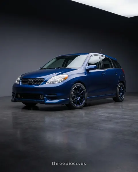2004 Toyota Matrix with Advan RZ II 5x100 17x7.5+35 Racing Indigo Blue and Ring wheels
